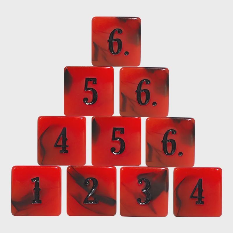 10-Piece 6-Sided Dice Set (d6): Kermesse Noire