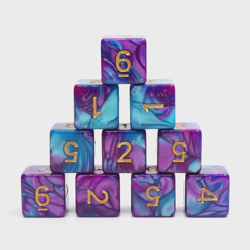 10-Piece 6-Sided Dice Set (d6): Sirens' Nacre