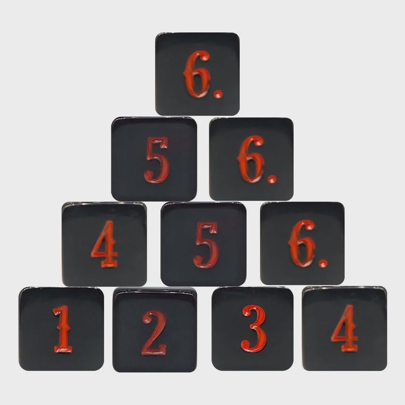 10-Piece 6-Sided Dice Set (d6): Black Blade