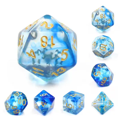 Ensemble de 7 dés polyédriques : Écume Dorée