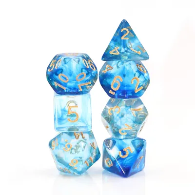 Ensemble de 7 dés polyédriques : Écume Dorée