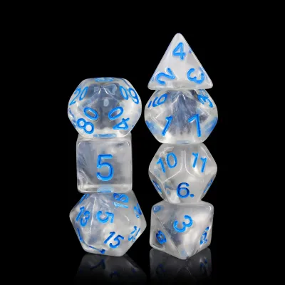 Ensemble de 7 dés polyédriques : Cœur de Glacier