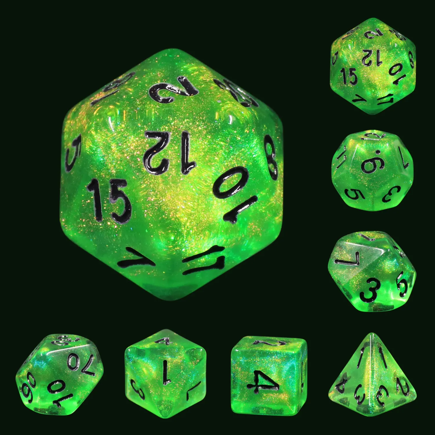 7-Piece Polyhedral Dice Set: Sylvan Essence