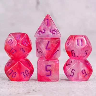 Ensemble de 7 dés polyédriques : Élixir de Passion