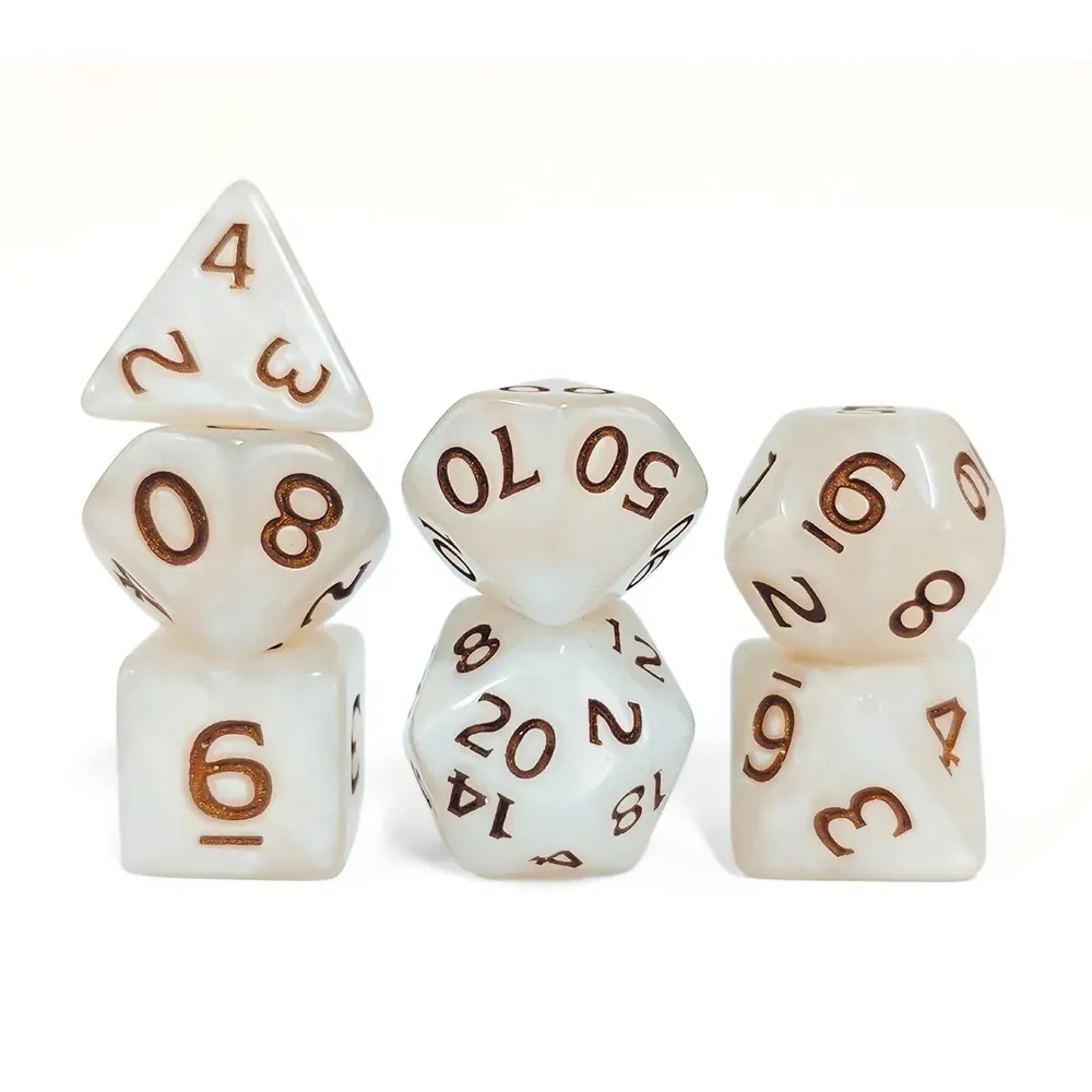 7-Piece Polyhedral Dice Set: Copper Ivory