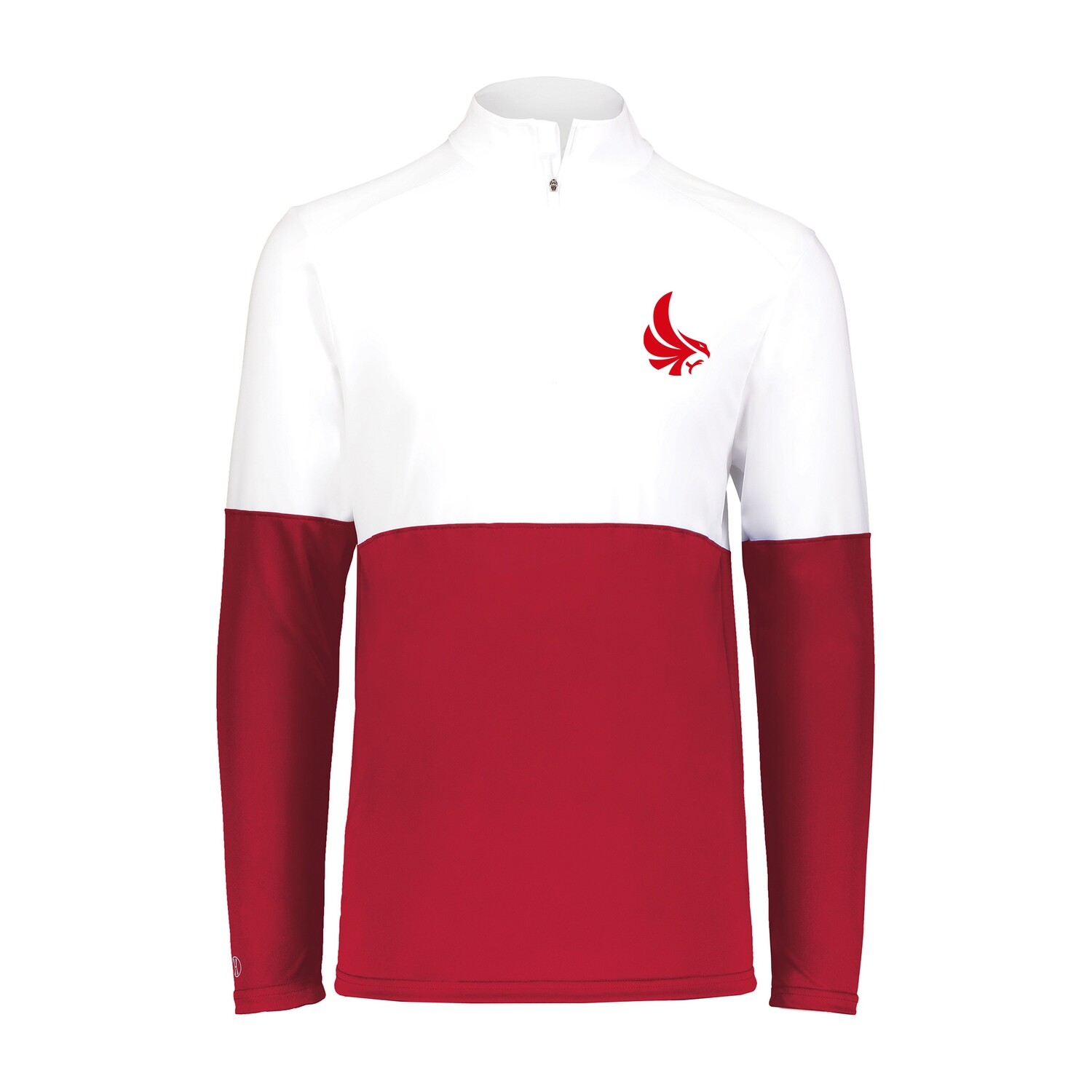 1/4 ZIP PULLOVER - WHITE/RED, SIZE:: SMALL
