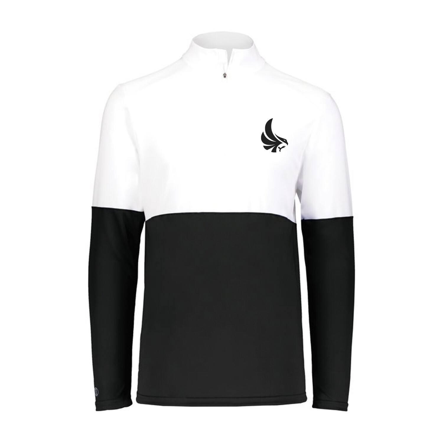 LADIES 1/4 ZIP PULLOVER - WHITE/BLACK, SIZE:: SMALL