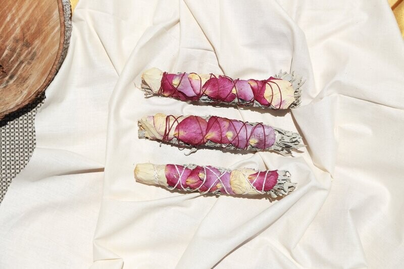 White Sage Floral Smudge Bundle