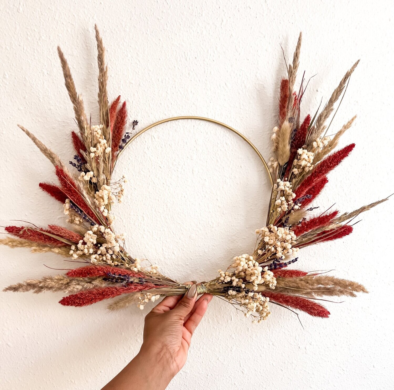 'Red Joy' Dried Floral Wreath