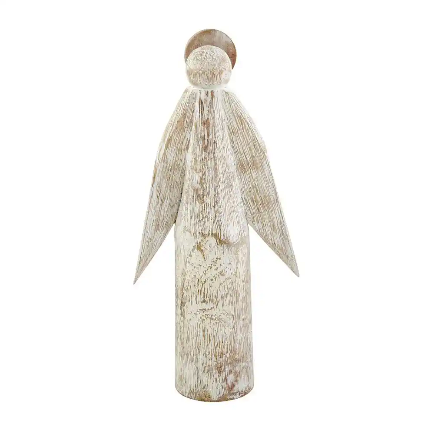 Large White Wood Angel