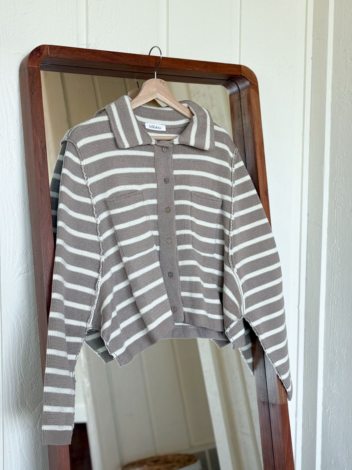 Cannes Collared Striped Sweater