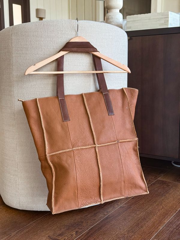 Taupe Macramé Leather Bag