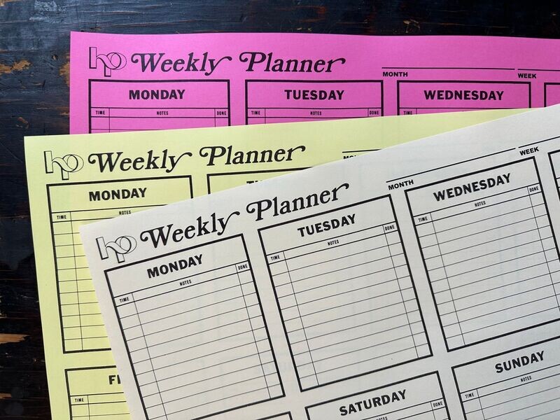 OG Harless Printing Weekly Planner