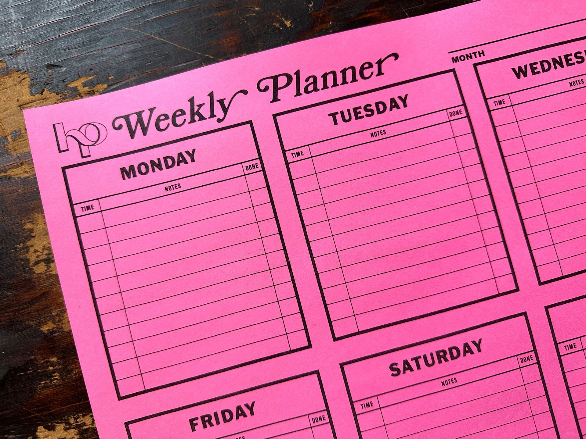 OG Harless Printing Weekly Planner