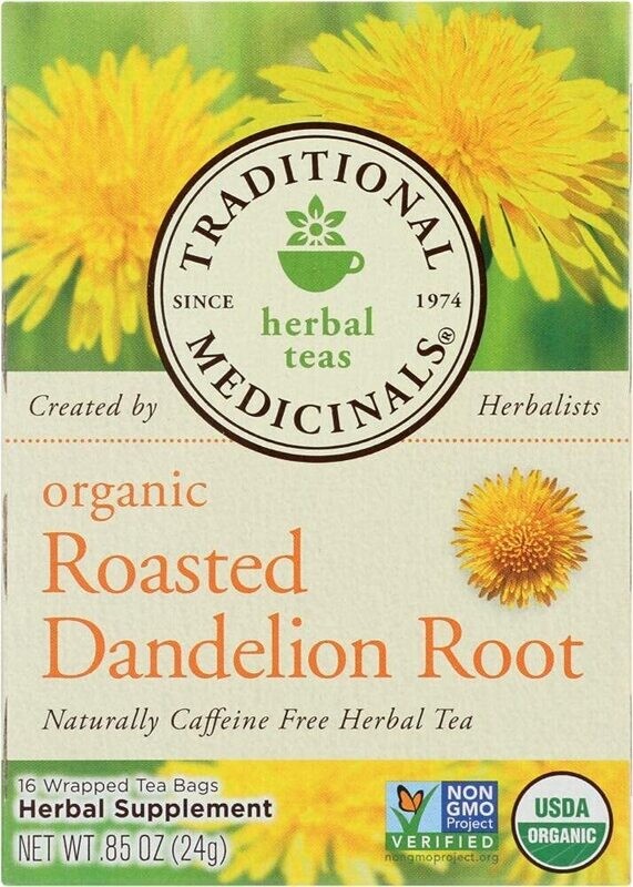 Traditional Medicinals Organic Roasted Dandelion Root Herbal Tea - 16 Tea bags