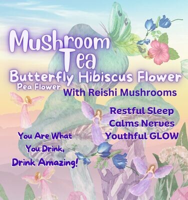 Reishi Mushroom Tea ( Butterfly Pea Flower &amp; Hibiscus w/ Lavender )