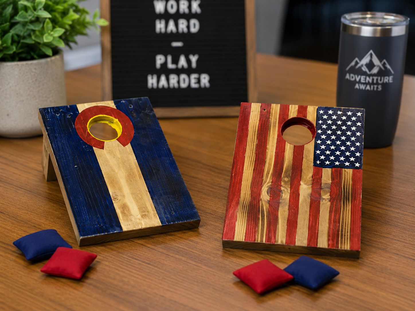 mini corn hole boards