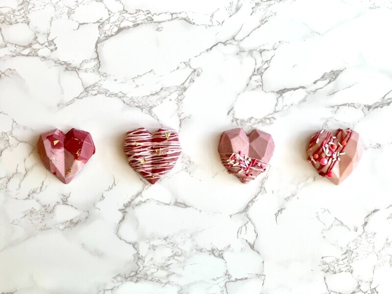 Geometric Cake Hearts