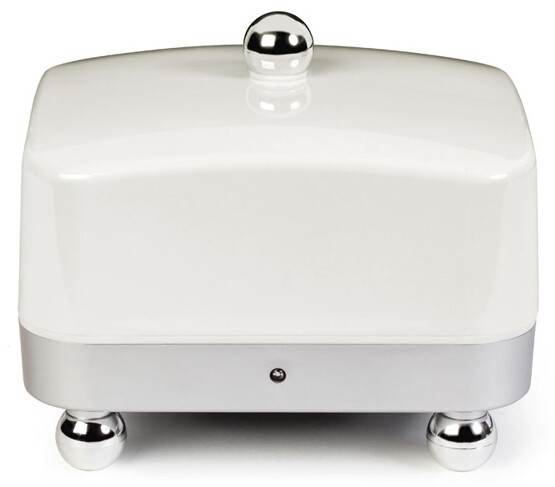 White Lid Silver Base - PerfectButter® Alfille Electric Temperature Controlled Butter Dish