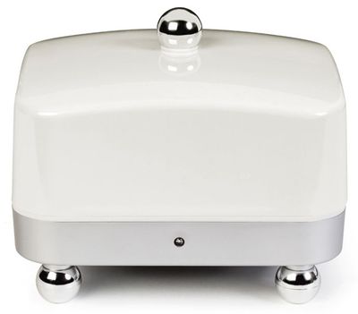 White Lid Silver Base -  PerfectButter® Alfille Electric Temperature Controlled Butter Dish