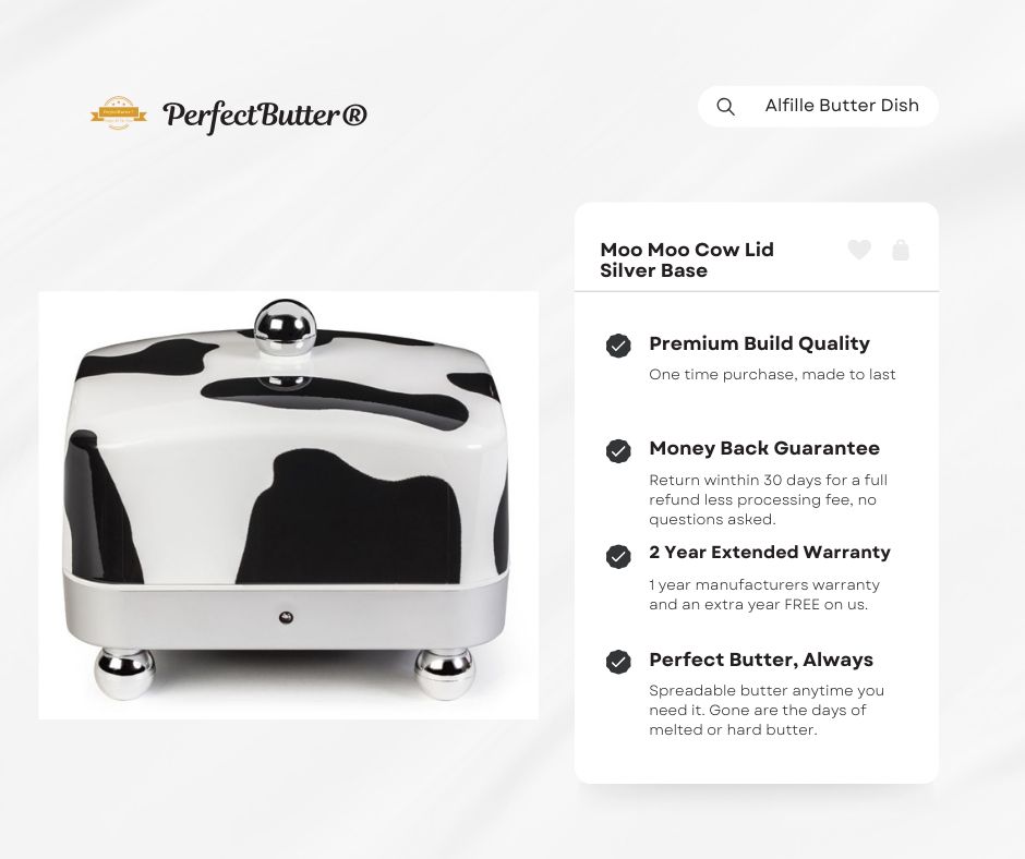 Moo Moo Cow - PerfectButter® Alfille Electric Temperature Controlled Butter Dish