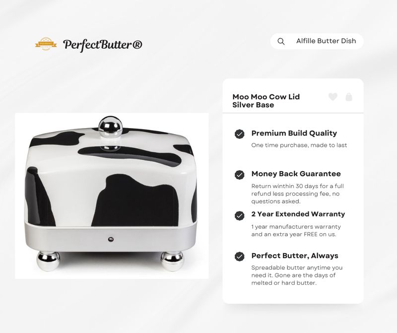 Moo Moo Cow - PerfectButter® Alfille Electric Temperature Controlled Butter Dish