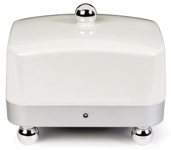 White Lid Silver Base - Electric Butter Dish 
