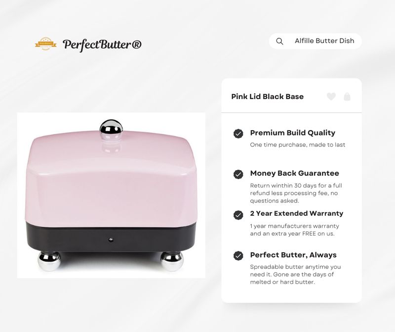 Pink on Black - Electric Butter Dish 