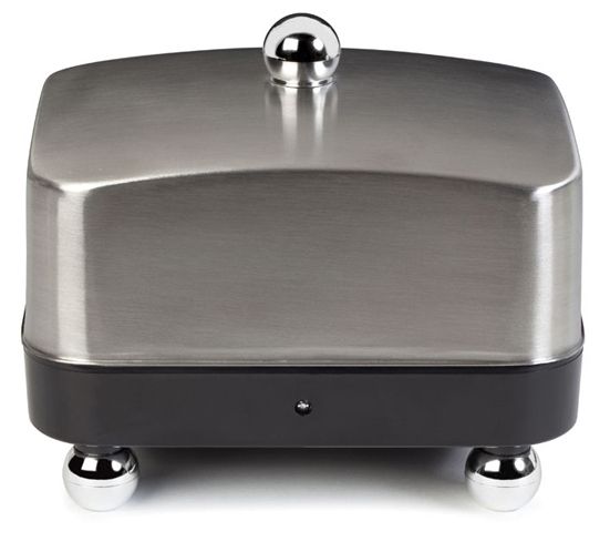 Sleek Stainless Steel Lid/Black Base - Electric Butter Dish