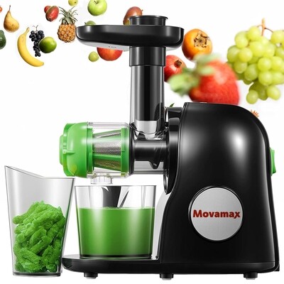Movamax Quiet Motor Juicer Extractor - Classic Black