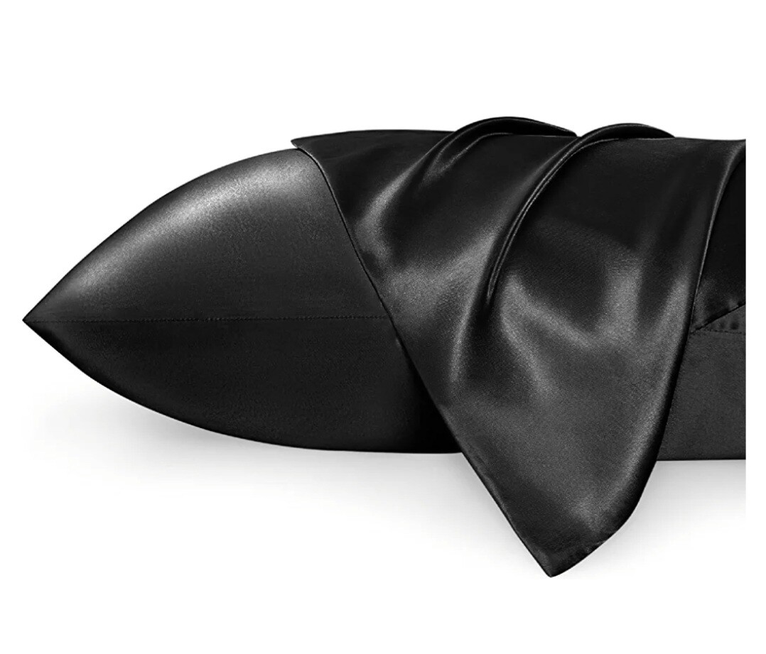 Silky Satin Pillow Case (Black)