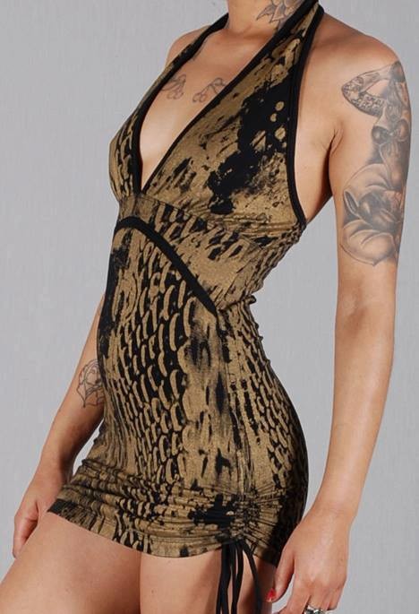 Black Reptili Print Halter