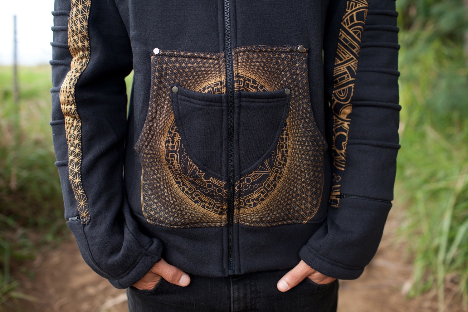 New Black Moto Hoodie