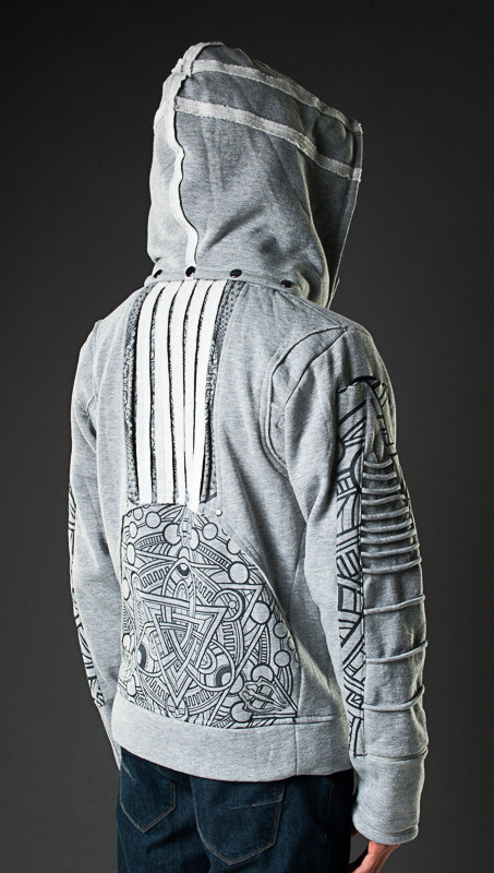 New Gray Moto Hoodie