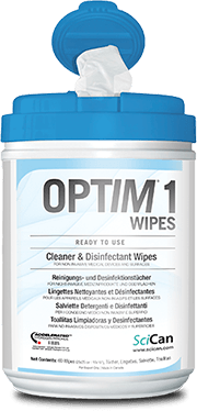 OPTIM 1 Surface Cleaner & Disinfectant Wipes, 15 x 18 cm (12 cans x 160 sheets/case)