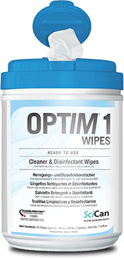 OPTIM 1 Surface Cleaner &amp; Disinfectant Wipes, (12 cans per case, One can = 160 sheets, each sheet 15 x 18 cm)