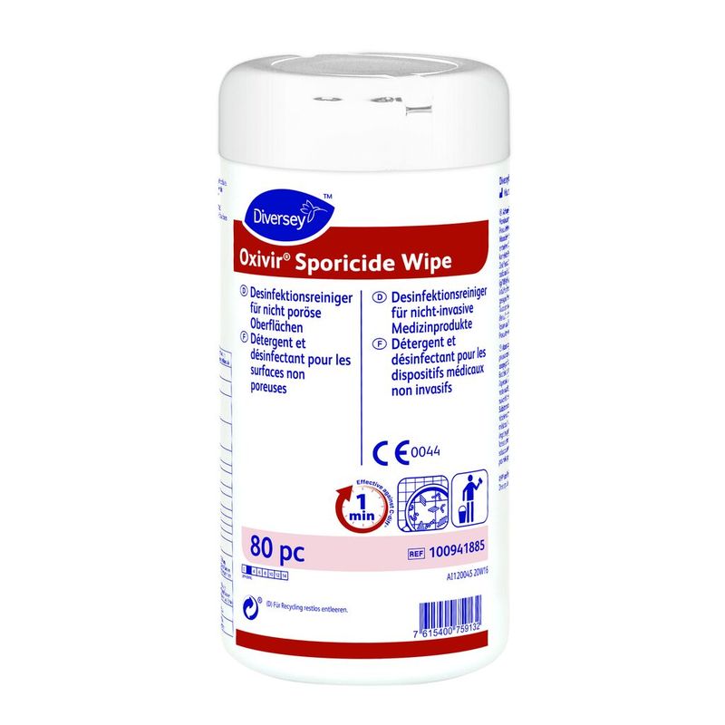Oxivir Sporicide Wipe 12x80pc - 20 x 30 cm - one step cleaner disinfectant Oxivir Sporicide Wipe 12x80pc - 20 x 30 cm - one step cleaner disinfectant