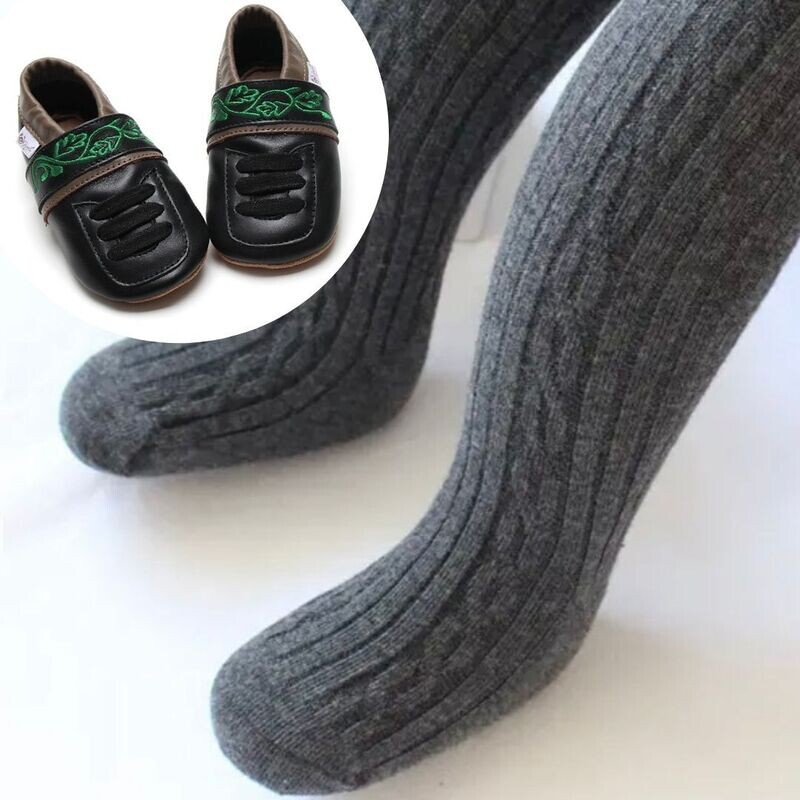 Set: Julian Lederpuschen &amp; Strumpfhose dunkelgrau