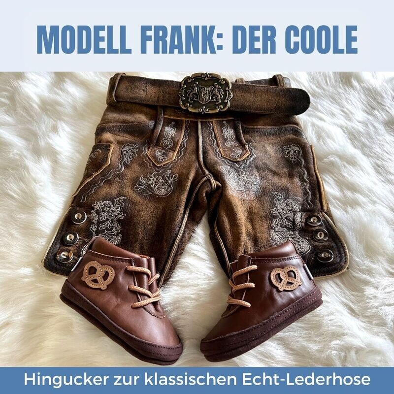 Set: Frank Baby Lederboots &amp; Strumpfhose hellgrau