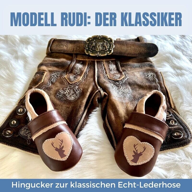 Set: Rudi Lederpuschen &amp; Strumpfhose hellgrau