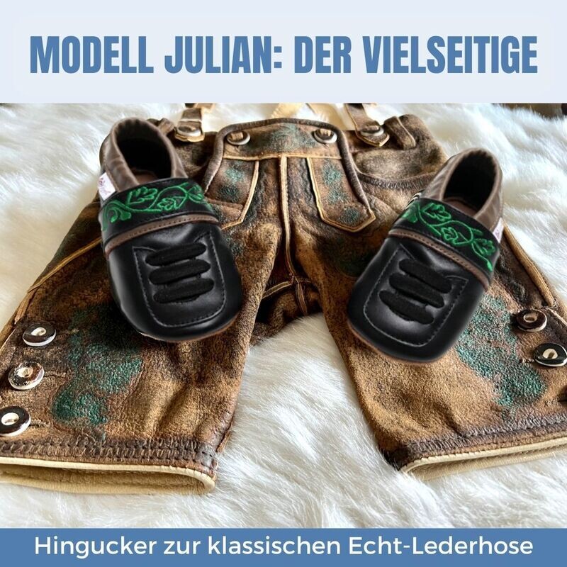 Set: Julian Lederpuschen &amp; Strumpfhose dunkelgrau