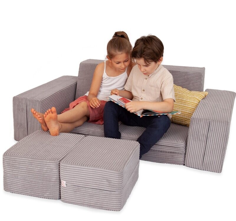 Spielsofa Yano Breitcord grau B Ware Spielsofa Yano Breitcord grau B Ware