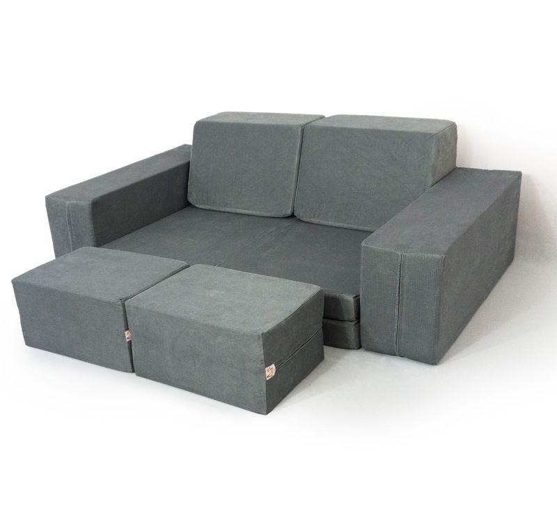 Spielsofa Yano grau uni Cord 100% Baumwolle Spielsofa Yano grau uni Cord 100% Baumwolle