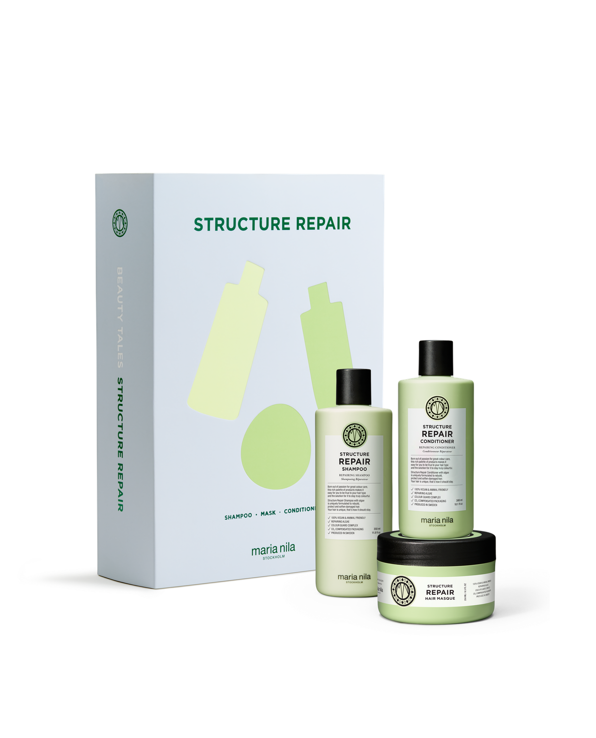 Maria Nila STRUCTURE REPAIR Beauty Box - Shampoo, condicionador e máscara