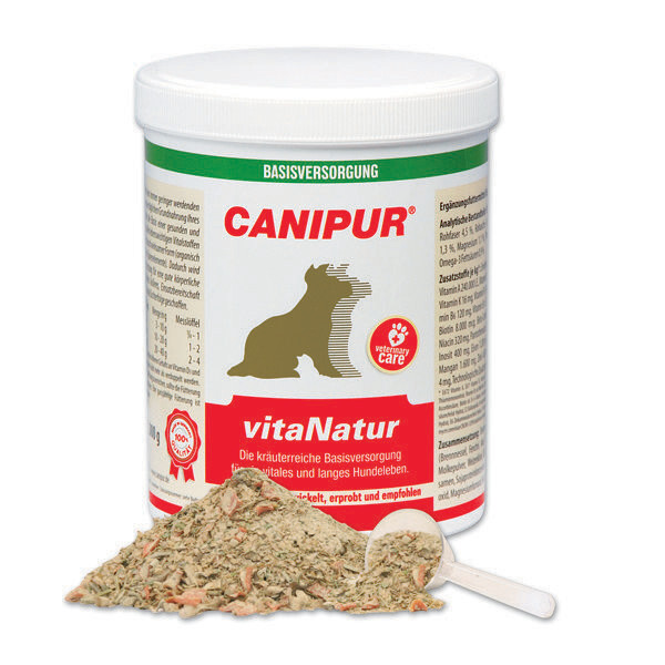 CANIPUR - vitaNatur
Ergänzungsfuttermittel für Hunde
CANIPUR - vitaNatur ist eine kräuterreiche Basisversorgung für ein vitales und langes Hundeleben. CANIPUR - vitaNatur
Ergänzungsfuttermittel für Hunde
CANIPUR - vitaNatur ist eine kräuterreiche Basisversorgung für ein vitales und langes Hundeleben.