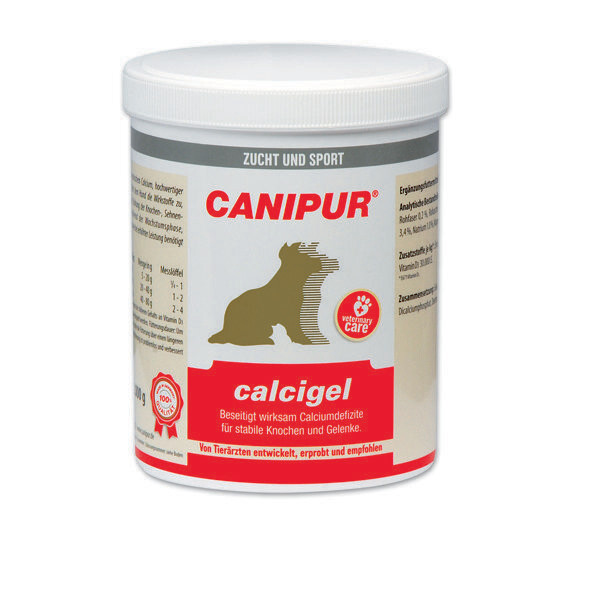 CANIPUR - calcigel
Ergänzungsfuttermittel für Hunde
CANIPUR - calcigel beseitigt wirksam Calciumdefizite für stabile Knochen und Gelenke. CANIPUR - calcigel
Ergänzungsfuttermittel für Hunde
CANIPUR - calcigel beseitigt wirksam Calciumdefizite für stabile Knochen und Gelenke.