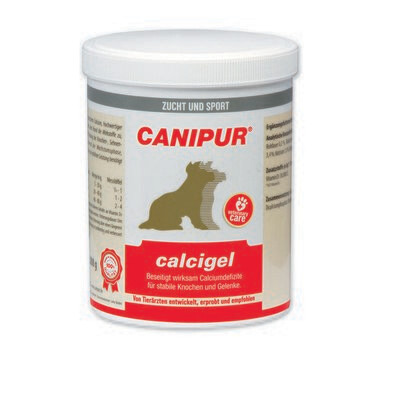 CANIPUR - calcigel
Ergänzungsfuttermittel für Hunde
CANIPUR - calcigel beseitigt wirksam Calciumdefizite für stabile Knochen und Gelenke.