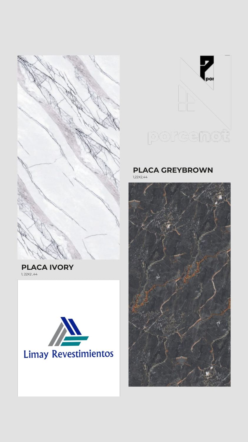 Placas de PVC Ivory-Greybrown