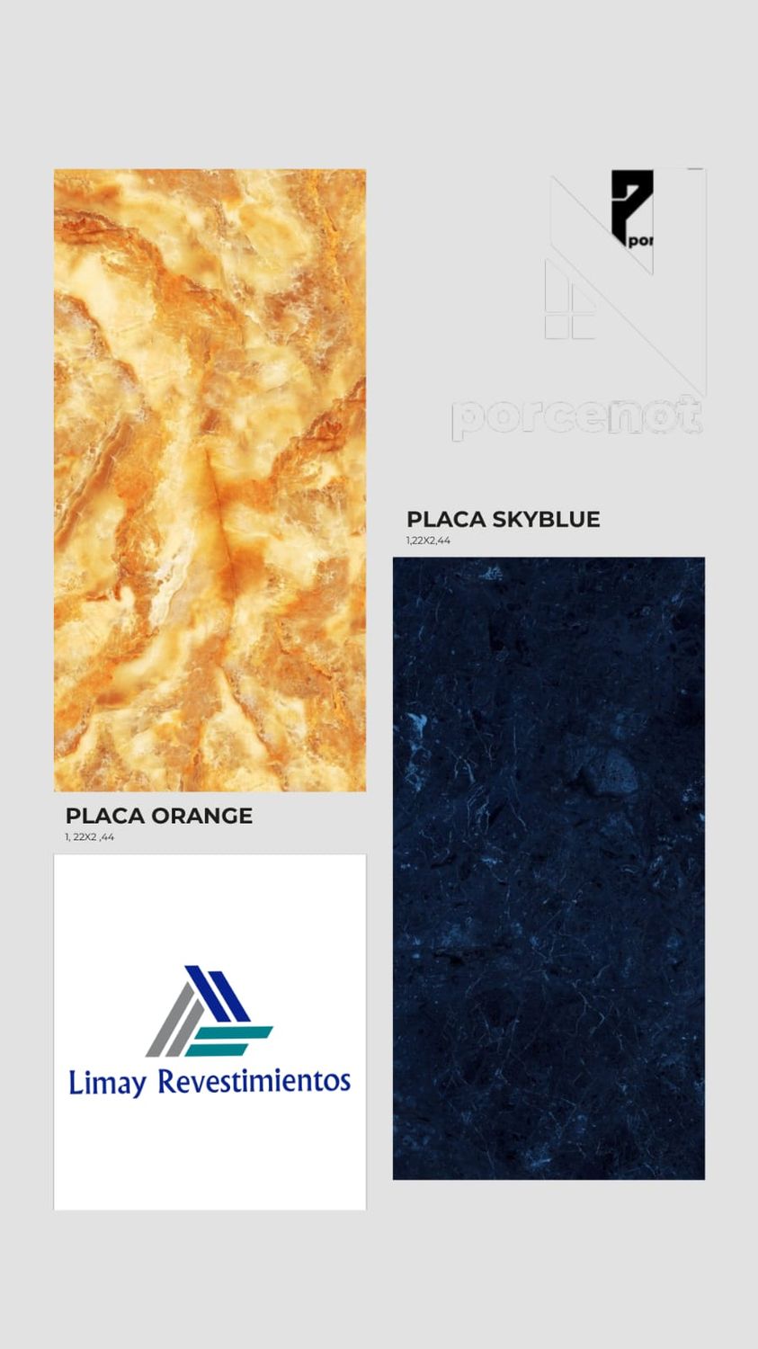Placas de PVC Orange-Skyblue