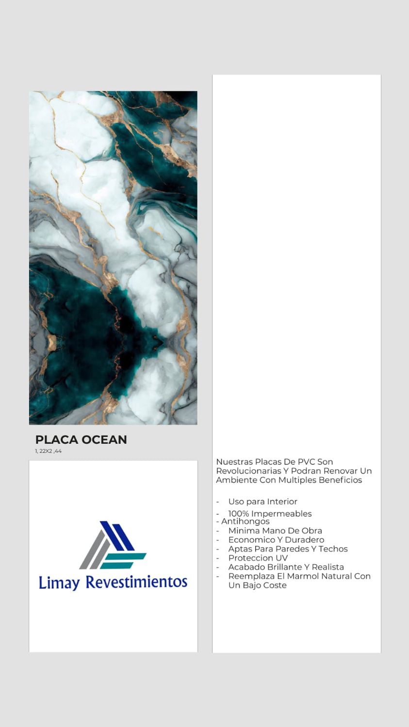 Placa de PVC Ocean